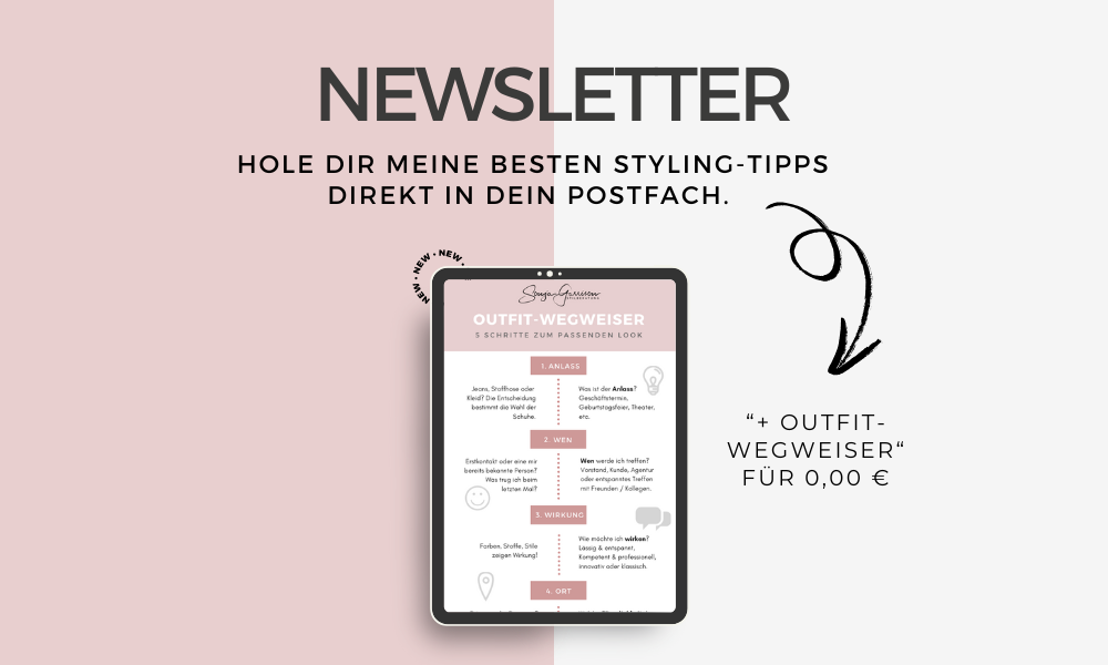 Zum Newsletter anmelden und kostenlosen Outfit-Wegweiser erhalten
