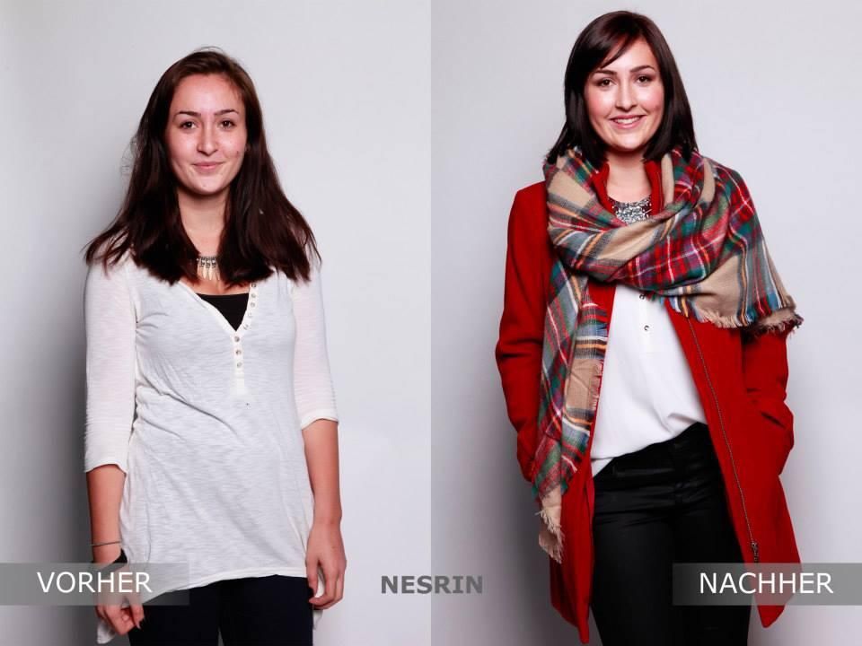 Umstyling von Nesrin im Vorher-Nachher-Vergleich