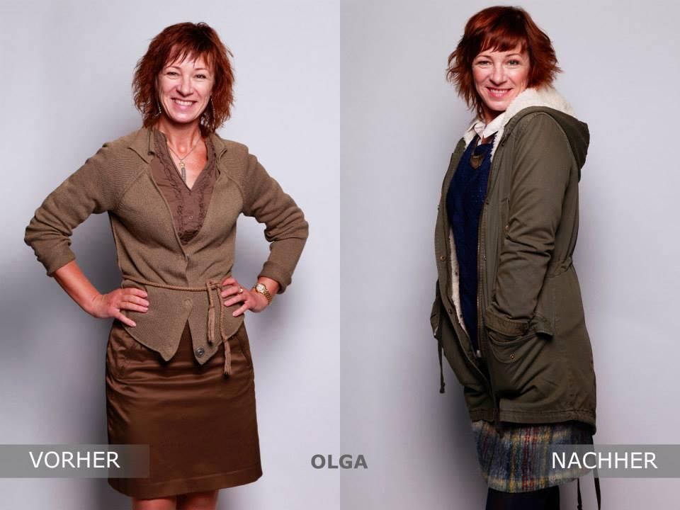 Umstyling von Olga im Vorher-Nachher-Vergleich