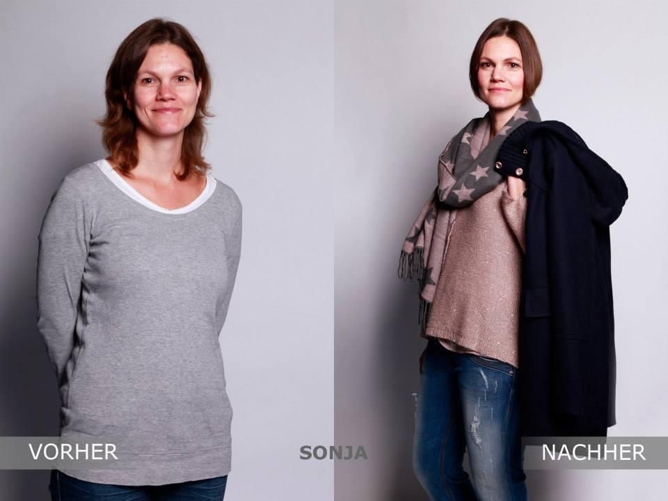 Umstyling von Sonja im Vorher-Nachher-Vergleich