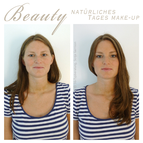 Vorher-Nachher natürliches Make-up